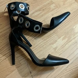Zara Silver Cuff Heels, Sz 40